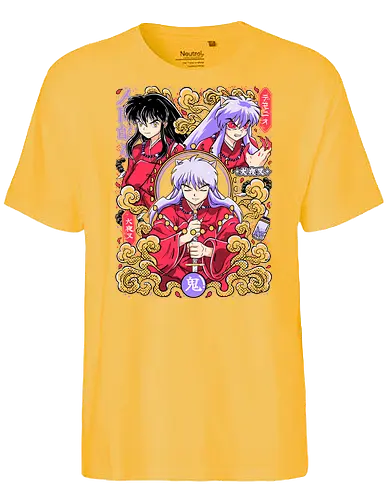 Human Heart, Demon Power - inuyasha, human form, demon form, hanyō warrior, feudal fantasy, supernatural anime, classic shonen, manga art - Fairtrade T-Shirt