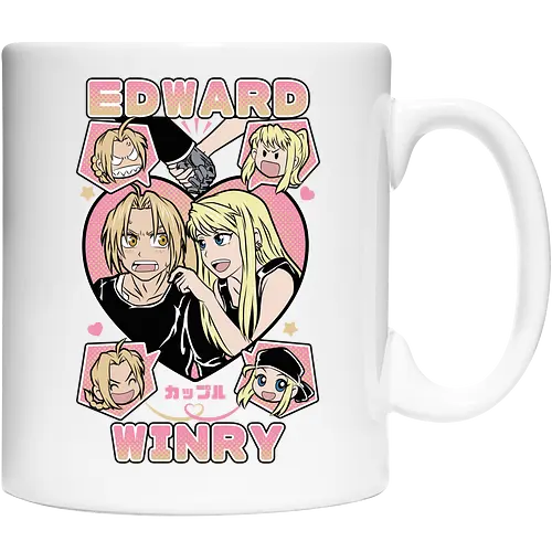Edward & Winry – Alchemist’s Promise - fullmetal alchemist, edward elric, winry rockbell, anime couple, automail mechanic, alchemy power, brotherhood anime, manga series, anime art - Keramiktasse