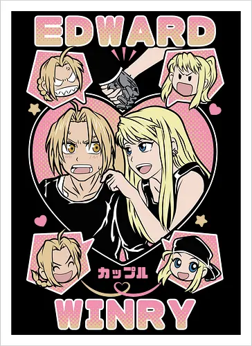 Edward & Winry – Alchemist’s Promise - fullmetal alchemist, edward elric, winry rockbell, anime couple, automail mechanic, alchemy power, brotherhood anime, manga series, anime art - Kunstdruck
