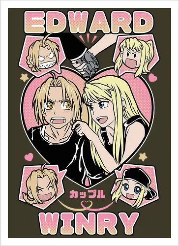 Edward & Winry – Alchemist’s Promise - fullmetal alchemist, edward elric, winry rockbell, anime couple, automail mechanic, alchemy power, brotherhood anime, manga series, anime art - Kunstdruck