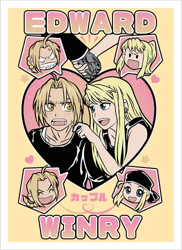 Edward & Winry – Alchemist’s Promise - fullmetal alchemist, edward elric, winry rockbell, anime couple, automail mechanic, alchemy power, brotherhood anime, manga series, anime art - Kunstdruck