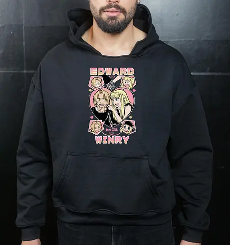 Edward & Winry – Alchemist’s Promise - fullmetal alchemist, edward elric, winry rockbell, anime couple, automail mechanic, alchemy power, brotherhood anime, manga series, anime art - Cropped Hoodie