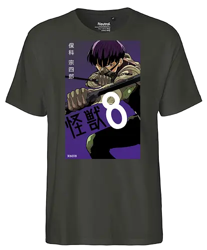 Hoshina – The Kaiju Hunter - kaiju no 8, soshiro hoshina, elite soldier, close range fighter, defense force officer, battle anime, manga series, anime art - Fairtrade T-Shirt
