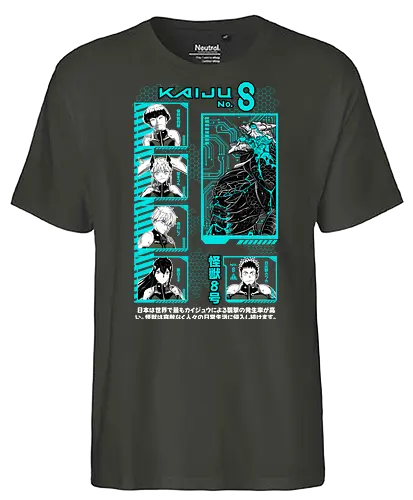 Kaiju No 8 – Defense Force Rising - kaiju no 8, monster anime, defense force, giant creature battle, action shonen, manga series, anime art - Fairtrade T-Shirt