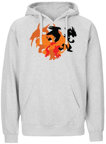 Feuer-Entwicklungslinie - Starter Familie - charmander entwicklung, Dragon, teetan, entwicklungslinie, mega entwicklung, minimalistische kunst, ash charizard, generation 1, pocketmonster t-shirt, pocketmonster kanto, pocketmonster starter, anime kleidung, mega charizard, charmeleon, feuer typ - Fairtrade Hoodie