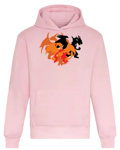 Feuer-Entwicklungslinie - Starter Familie - charmander entwicklung, Dragon, teetan, entwicklungslinie, mega entwicklung, minimalistische kunst, ash charizard, generation 1, pocketmonster t-shirt, pocketmonster kanto, pocketmonster starter, anime kleidung, mega charizard, charmeleon, feuer typ - Heavyweight Hoodie