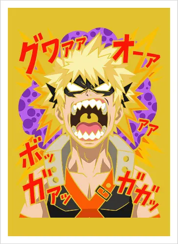 Explosive Rage Katsuki Bakugo Academia Anime Graphic