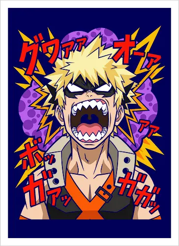 Explosive Rage Katsuki Bakugo Academia Anime Graphic