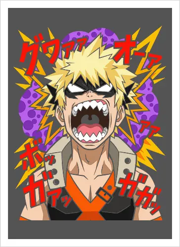 Explosive Rage Katsuki Bakugo Academia Anime Graphic
