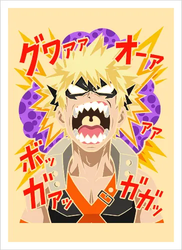 Explosive Rage Katsuki Bakugo Academia Anime Graphic