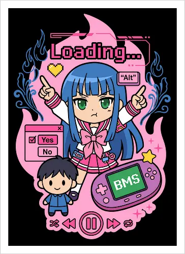 Loading Alt Kawaii Gamer Girl Retro Handheld Console Graphic