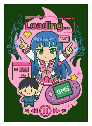 Loading Alt Kawaii Gamer Girl Retro Handheld Console Graphic