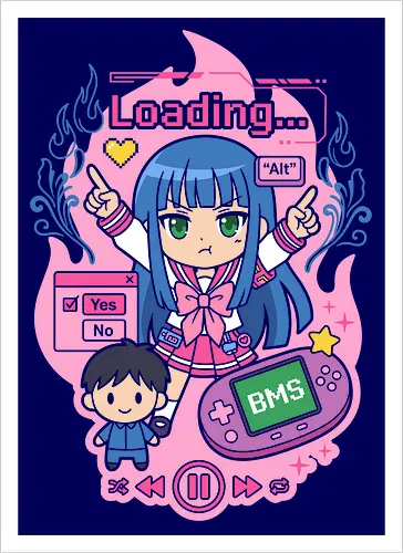 Loading Alt Kawaii Gamer Girl Retro Handheld Console Graphic
