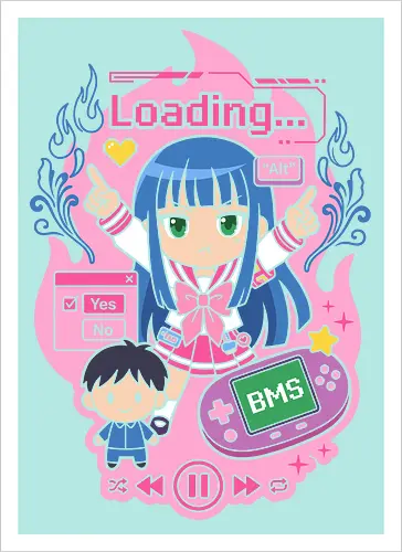 Loading Alt Kawaii Gamer Girl Retro Handheld Console Graphic