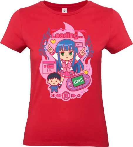 Loading Alt Kawaii Gamer Girl Retro Handheld Console Graphic - loading screen parody top, cute gaming enthusiast gift, vibrant anime illustration tee, trendy internet culture fashion, handheld gaming fan apparel, loading alt girl shirt, kawaii gamer t-shirt, retro handheld console graphic tee, anime school girl streetwear, pixel art aesthetic clothing, pink and blue vaporwave design, cyber kawaii apparel, gaming status bar top, alt fashion t-shirt, harajuku gamer girl merch, bms console graphic, 2000s nostalgia clothing, aesthetic anime girl shirt, pixel heart streetwear - Standard T-Shirt (Frauen)