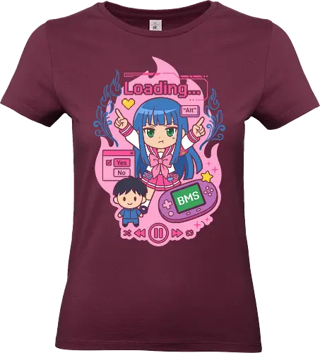 Loading Alt Kawaii Gamer Girl Retro Handheld Console Graphic - loading screen parody top, cute gaming enthusiast gift, vibrant anime illustration tee, trendy internet culture fashion, handheld gaming fan apparel, loading alt girl shirt, kawaii gamer t-shirt, retro handheld console graphic tee, anime school girl streetwear, pixel art aesthetic clothing, pink and blue vaporwave design, cyber kawaii apparel, gaming status bar top, alt fashion t-shirt, harajuku gamer girl merch, bms console graphic, 2000s nostalgia clothing, aesthetic anime girl shirt, pixel heart streetwear - Standard T-Shirt (Frauen)