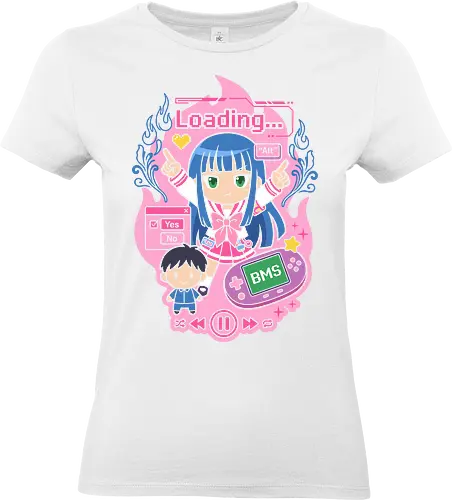 Loading Alt Kawaii Gamer Girl Retro Handheld Console Graphic - loading screen parody top, cute gaming enthusiast gift, vibrant anime illustration tee, trendy internet culture fashion, handheld gaming fan apparel, loading alt girl shirt, kawaii gamer t-shirt, retro handheld console graphic tee, anime school girl streetwear, pixel art aesthetic clothing, pink and blue vaporwave design, cyber kawaii apparel, gaming status bar top, alt fashion t-shirt, harajuku gamer girl merch, bms console graphic, 2000s nostalgia clothing, aesthetic anime girl shirt, pixel heart streetwear - Standard T-Shirt (Frauen)