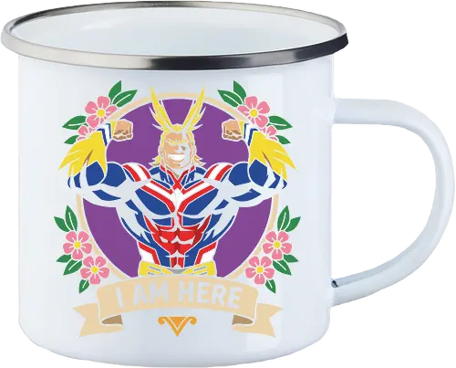 "I Am Here" All Might Academia Floral Emblem Graphic