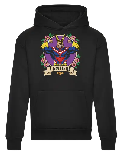 "I Am Here" All Might Academia Floral Emblem Graphic