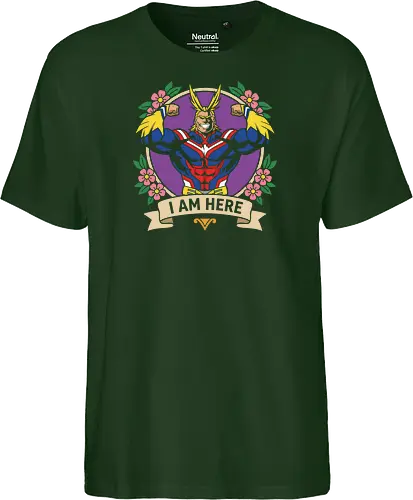 "I Am Here" All Might Academia Floral Emblem Graphic