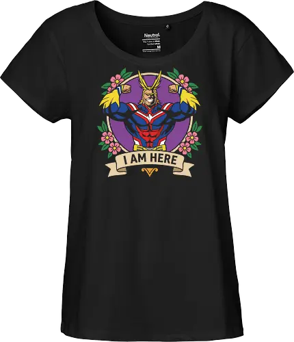 "I Am Here" All Might Academia Floral Emblem Graphic