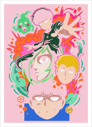 "Psychic Awakening" Mob Shigeo Kageyama Retro Anime