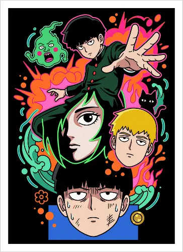 "Psychic Awakening" Mob Shigeo Kageyama Retro Anime