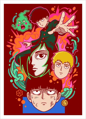 "Psychic Awakening" Mob Shigeo Kageyama Retro Anime