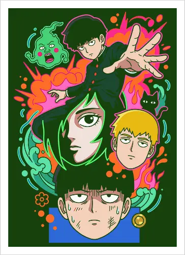 "Psychic Awakening" Mob Shigeo Kageyama Retro Anime
