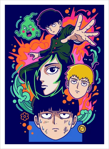 "Psychic Awakening" Mob Shigeo Kageyama Retro Anime