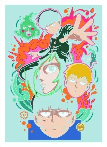 "Psychic Awakening" Mob Shigeo Kageyama Retro Anime