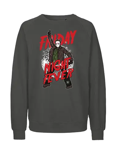 Friday Night Fever - Jason Voorhees Disco - klassischer terror, jason voorhees t-shirt, freitag der 13, slasher film, horror kleidung, disco fieber, teetan, hockey maske, crystal lake, schwarzer humor, kino mashup, 80er horror, kultfilm, horror comedy, sean cunningham - Fairtrade Sweatshirt
