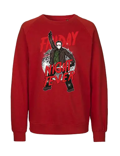 Friday Night Fever - Jason Voorhees Disco - klassischer terror, jason voorhees t-shirt, freitag der 13, slasher film, horror kleidung, disco fieber, teetan, hockey maske, crystal lake, schwarzer humor, kino mashup, 80er horror, kultfilm, horror comedy, sean cunningham - Fairtrade Sweatshirt
