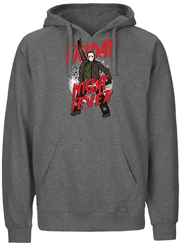 Friday Night Fever - Jason Voorhees Disco - klassischer terror, jason voorhees t-shirt, freitag der 13, slasher film, horror kleidung, disco fieber, teetan, hockey maske, crystal lake, schwarzer humor, kino mashup, 80er horror, kultfilm, horror comedy, sean cunningham - Fairtrade Hoodie