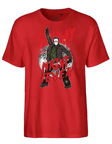 Friday Night Fever - Jason Voorhees Disco - klassischer terror, jason voorhees t-shirt, freitag der 13, slasher film, horror kleidung, disco fieber, teetan, hockey maske, crystal lake, schwarzer humor, kino mashup, 80er horror, kultfilm, horror comedy, sean cunningham - Fairtrade T-Shirt