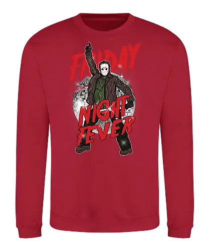 Friday Night Fever - Jason Voorhees Disco - klassischer terror, jason voorhees t-shirt, freitag der 13, slasher film, horror kleidung, disco fieber, teetan, hockey maske, crystal lake, schwarzer humor, kino mashup, 80er horror, kultfilm, horror comedy, sean cunningham - Sweatshirt