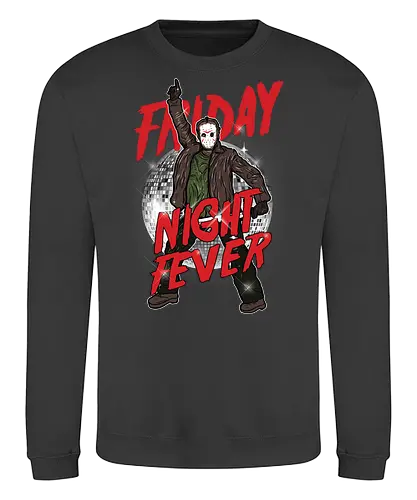 Friday Night Fever - Jason Voorhees Disco - klassischer terror, jason voorhees t-shirt, freitag der 13, slasher film, horror kleidung, disco fieber, teetan, hockey maske, crystal lake, schwarzer humor, kino mashup, 80er horror, kultfilm, horror comedy, sean cunningham - Sweatshirt