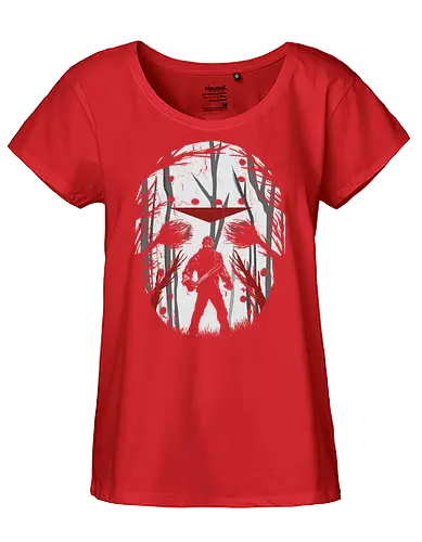Crystal Lake Schatten - Jason Voorhees Kunst - jason maske, jason voorhees t-shirt, freitag der 13, slasher film, horror kleidung, crystal lake, teetan, hockey maske, horror kunst, terror film, sean cunningham, slasher kino, dunkle kunst, klassischer terror, camp crystal lake - Fairtrade Girl Shirt