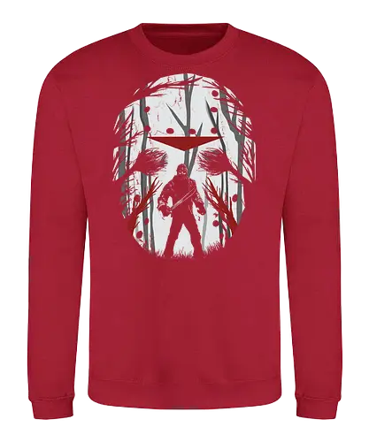 Crystal Lake Schatten - Jason Voorhees Kunst - jason maske, jason voorhees t-shirt, freitag der 13, slasher film, horror kleidung, crystal lake, teetan, hockey maske, horror kunst, terror film, sean cunningham, slasher kino, dunkle kunst, klassischer terror, camp crystal lake - Sweatshirt