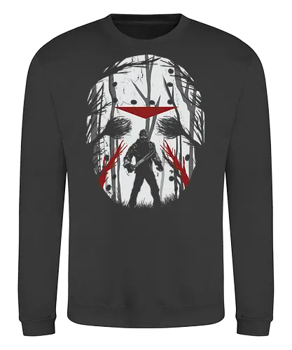 Crystal Lake Schatten - Jason Voorhees Kunst - jason maske, jason voorhees t-shirt, freitag der 13, slasher film, horror kleidung, crystal lake, teetan, hockey maske, horror kunst, terror film, sean cunningham, slasher kino, dunkle kunst, klassischer terror, camp crystal lake - Sweatshirt