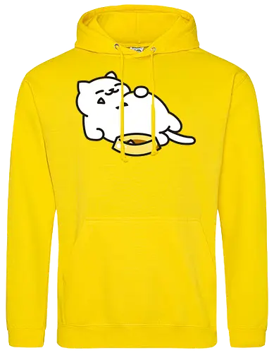Gato Blanco Lleno de Comida