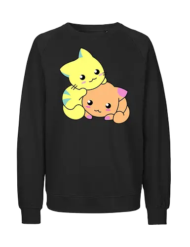 Gatos Amarillos y Naranjas Relajantes - Gato, Animal, Animales, Amarillo, Gatito, Dormir, Amigos, Lindo, Gatos, Naranja, Relajarse, Disfrutar, Adorable, Gatos Lindos, Fanart, Encantador, Relajante - Fairtrade Sweatshirt