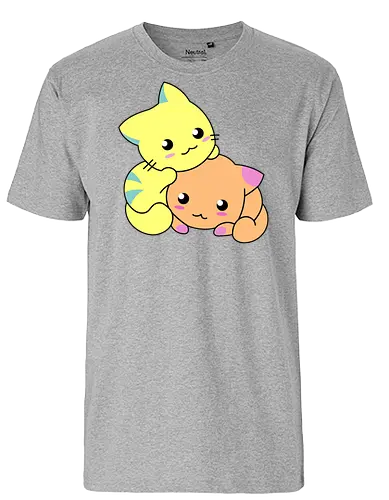 Gatos Amarillos y Naranjas Relajantes - Gato, Animal, Animales, Amarillo, Gatito, Dormir, Amigos, Lindo, Gatos, Naranja, Relajarse, Disfrutar, Adorable, Gatos Lindos, Fanart, Encantador, Relajante - Fairtrade T-Shirt