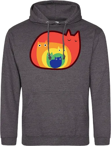 Gatos Arcoíris - Raro, Minimalista, Alegre, Arte, Gato, Animal, Animales, Arcoíris, Rojo, Colorido, Divertido, Gatos, Hogar, Decoración, Fanart, Encantador, Gatos graciosos, Alegre, Entretenido - Standard Hoodie