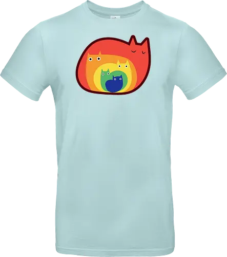 Gatos Arcoíris - Raro, Minimalista, Alegre, Arte, Gato, Animal, Animales, Arcoíris, Rojo, Colorido, Divertido, Gatos, Hogar, Decoración, Fanart, Encantador, Gatos graciosos, Alegre, Entretenido - Standard T-Shirt