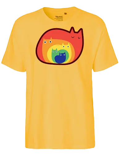 Gatos Arcoíris - Raro, Minimalista, Alegre, Arte, Gato, Animal, Animales, Arcoíris, Rojo, Colorido, Divertido, Gatos, Hogar, Decoración, Fanart, Encantador, Gatos graciosos, Alegre, Entretenido - Fairtrade T-Shirt