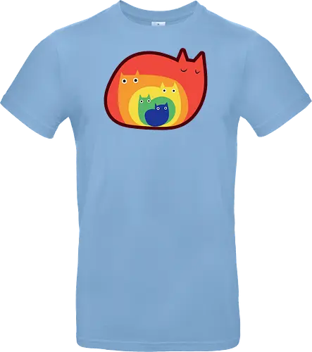 Gatos Arcoíris - Raro, Minimalista, Alegre, Arte, Gato, Animal, Animales, Arcoíris, Rojo, Colorido, Divertido, Gatos, Hogar, Decoración, Fanart, Encantador, Gatos graciosos, Alegre, Entretenido - Standard T-Shirt