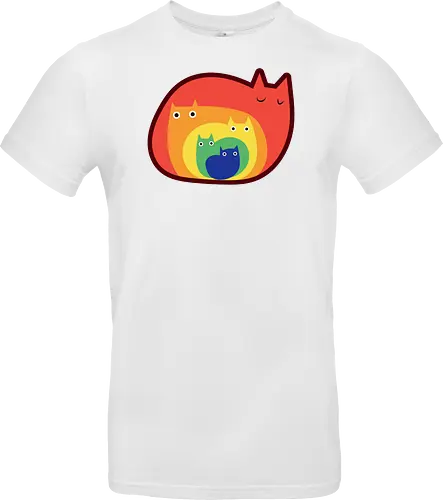 Gatos Arcoíris - Raro, Minimalista, Alegre, Arte, Gato, Animal, Animales, Arcoíris, Rojo, Colorido, Divertido, Gatos, Hogar, Decoración, Fanart, Encantador, Gatos graciosos, Alegre, Entretenido - Standard T-Shirt