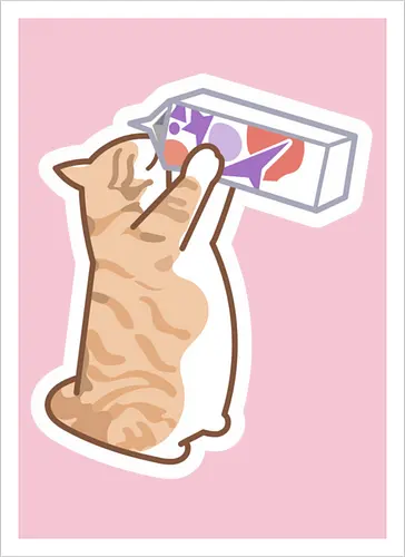 Gato Naranja Bebe Leche