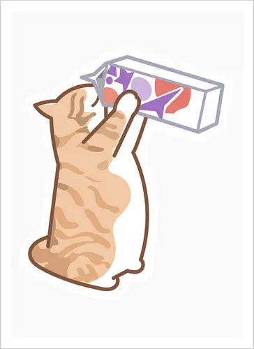 Gato Naranja Bebe Leche